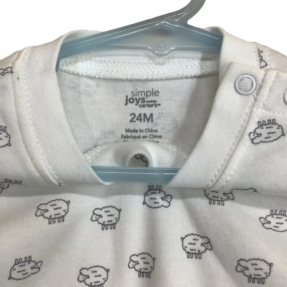 Carter’s Simple Joy White Lamb Bodysuit & Bib 24 M